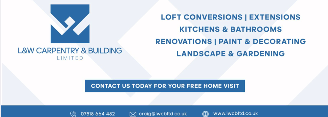 Main header - "L & W Carpentry & Building limited"