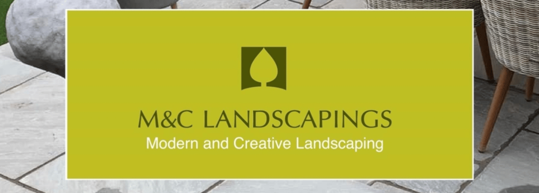 Main header - "M and C Landscaping and home improvements"