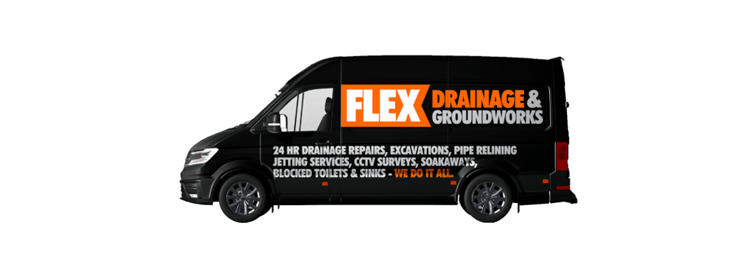 Main header - "Flex Drainage & Groundworks Group"
