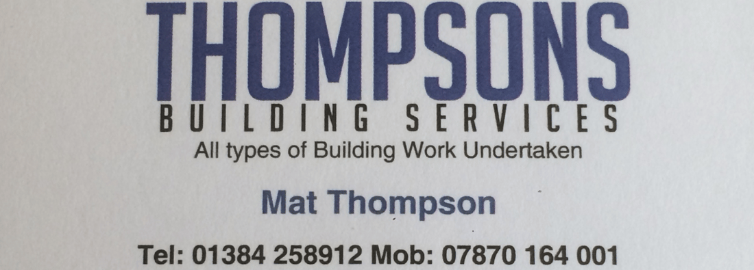 Main header - "THOMPSON BUILDING SERVICES"