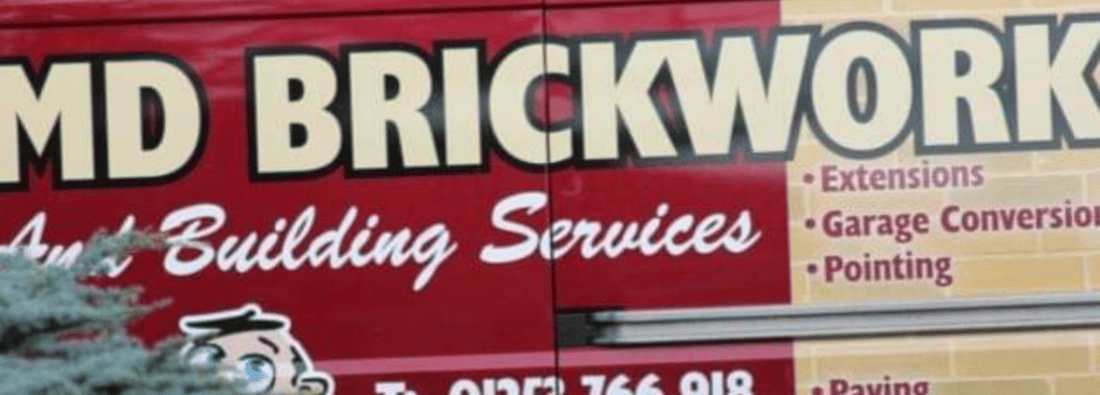 Main header - "MD Brickwork And Building Services"