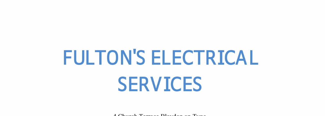 Main header - "Fultons electrical services"