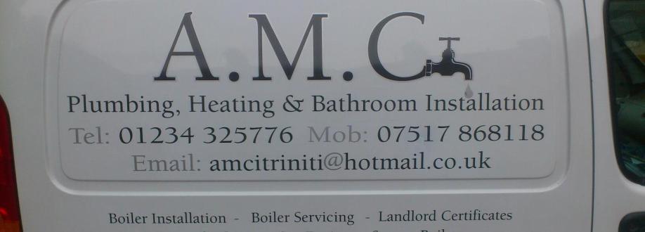 Main header - "A.M.C.plumbing heating and bathroom installation"