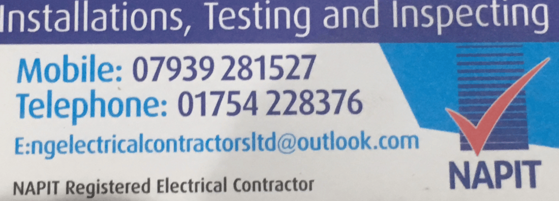 Main header - "NG Electrical Contractors Ltd"