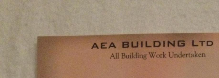 Main header - "A E A Building construction ltd"