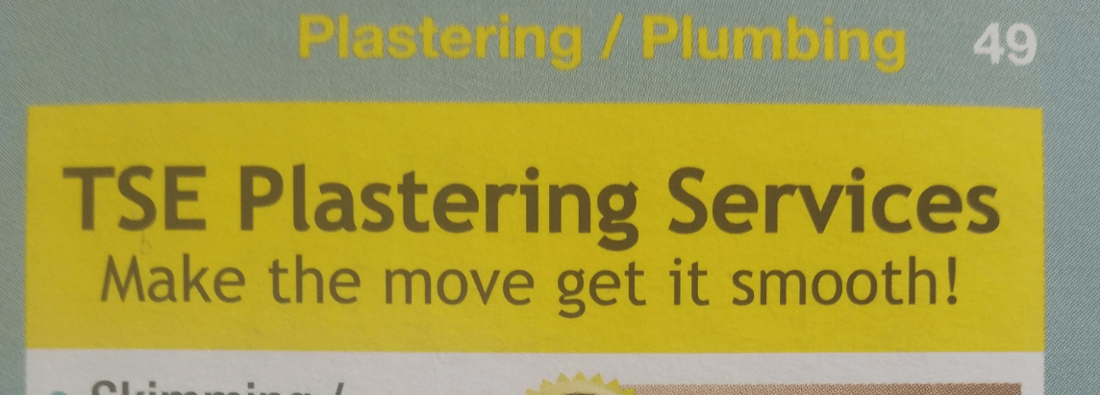 Main header - "TSE Plastering Services"