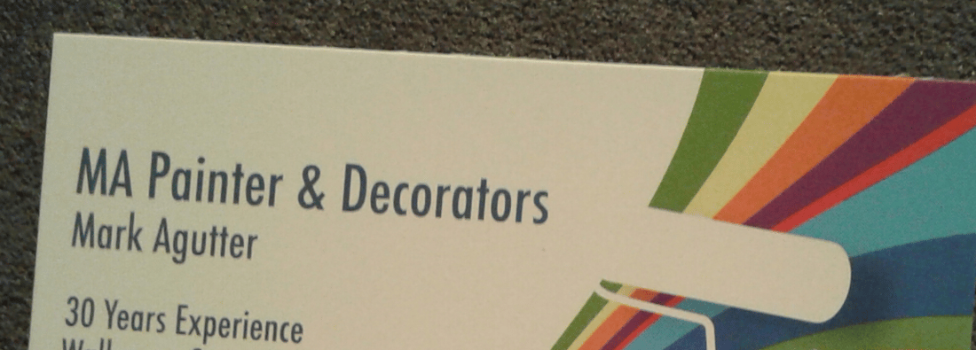 Main header - "Mark Agutter Decorators"