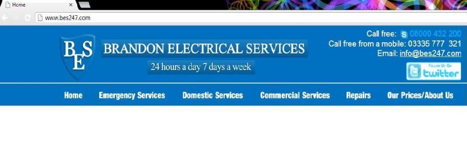 Main header - "brandon electrical services"