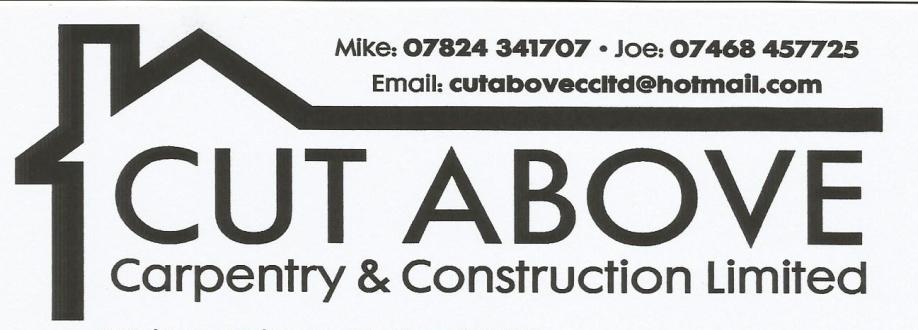 Main header - "Cut Above Carpentry & Construction Ltd"