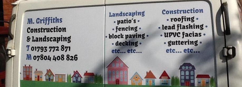 Main header - "M Griffiths Construction & Landscaping"