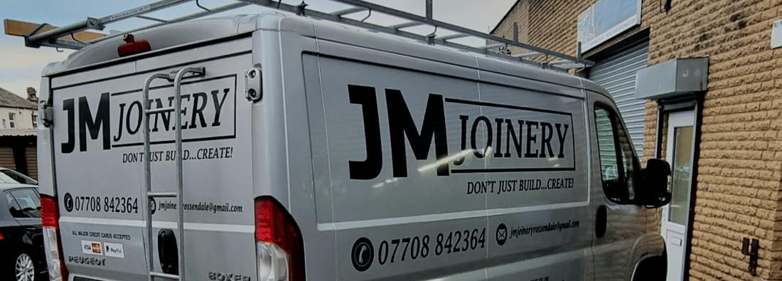 Main header - "jm joinery"