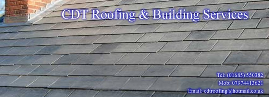 Main header - "C.D.T ROOFING AND BUILDING SERVICES"