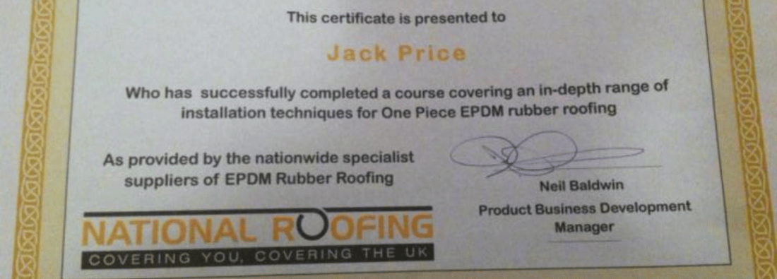 Main header - "J.P Roofing & Building"