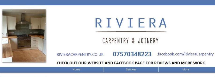 Main header - "Riviera Carpentry & Joinery"