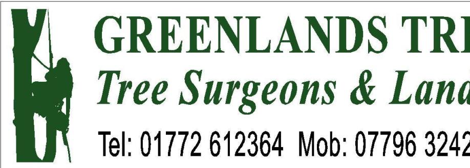 Main header - "Greenlands Tree Care Ltd"