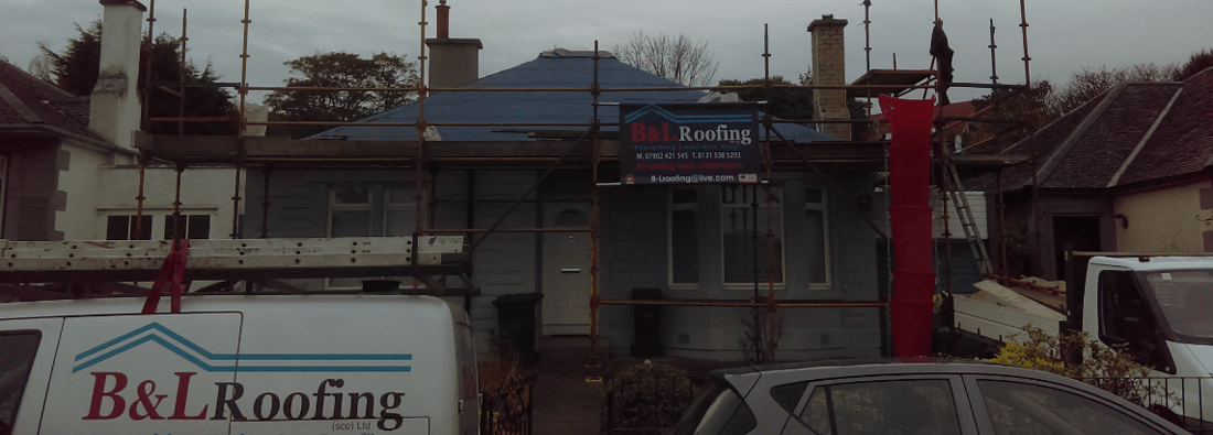Main header - "B&L roofing"