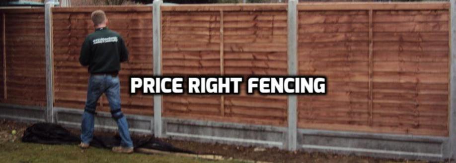 Main header - "price right fencing"