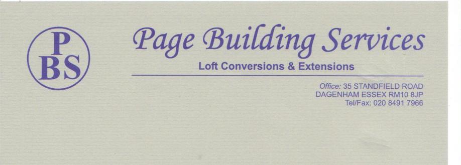 Main header - "page building services"