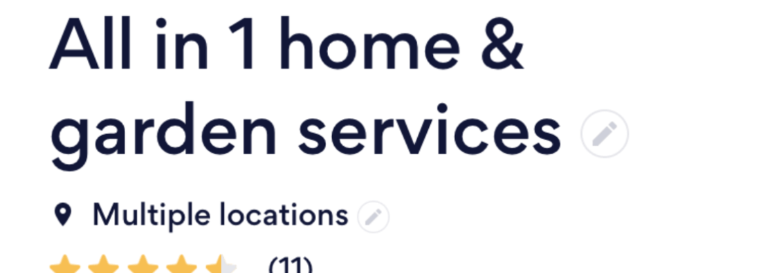 Main header - "All in 1 Home Services"