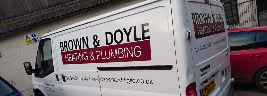 Main header - "Brown & Doyle Heating & Plumbing"