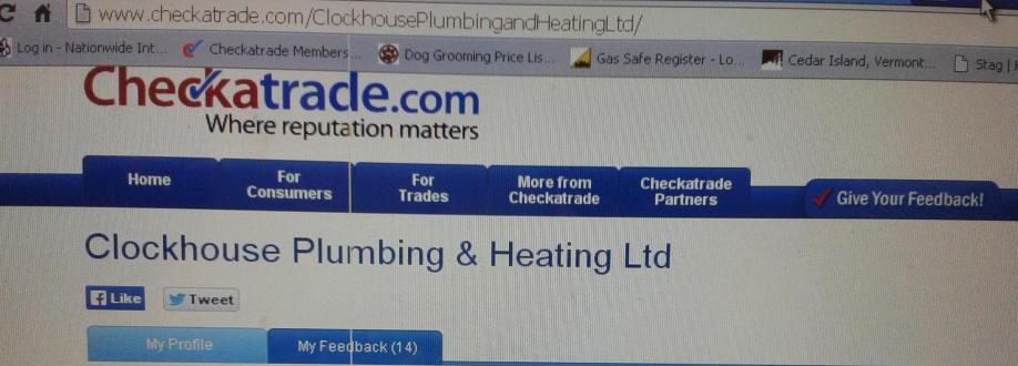 Main header - "clockhouse plumbing & heating ltd"