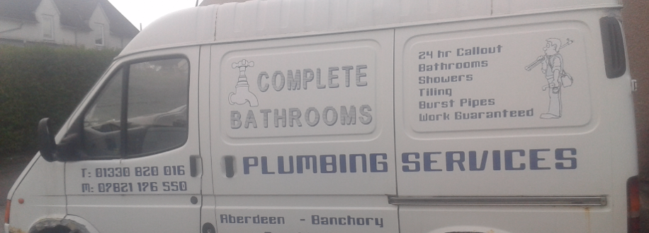 Main header - "plumbing and bathroom services"