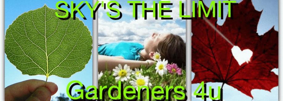 Main header - "Sky's the limit gardeners 4 U"