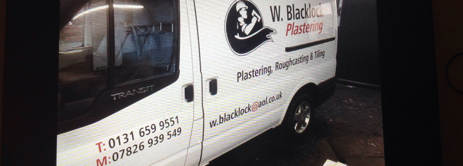 Main header - "W Blacklock plastering"