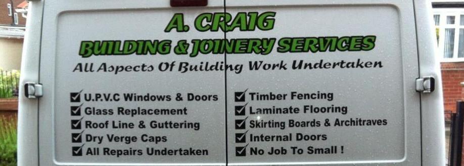 Main header - "Adam Craig Building & Joinery Services"