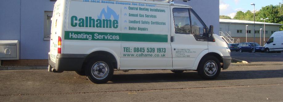 Main header - "Calhame Heating Services"