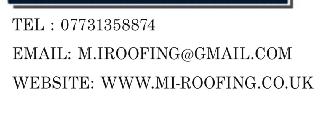 Main header - "M.I Roofing"