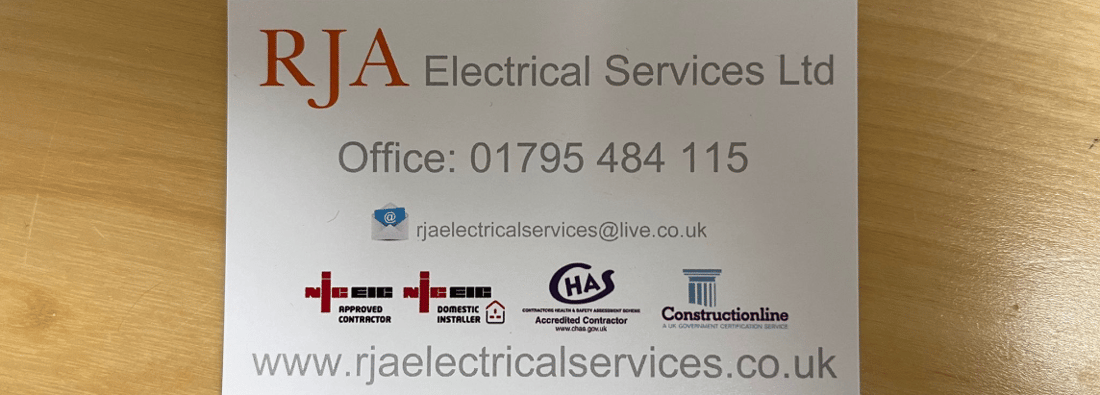 Main header - "RJA Electrical Services"