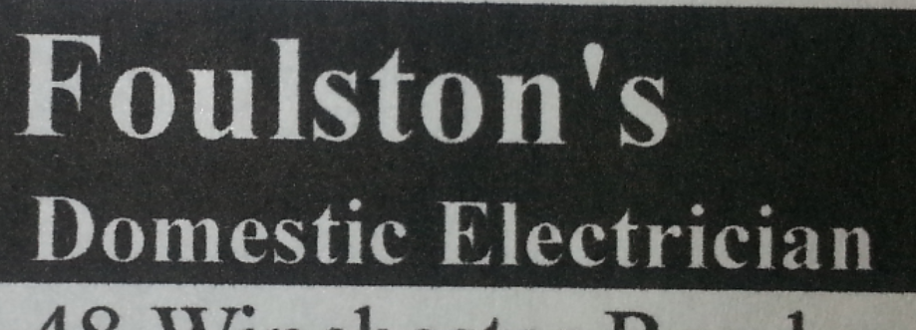 Main header - "FOULSTONS DOMESTIC ELECTRICIANS"