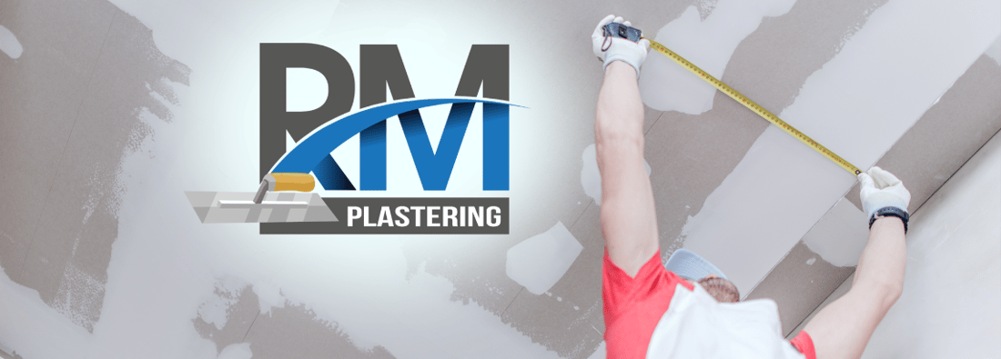 Main header - "R M plastering services"