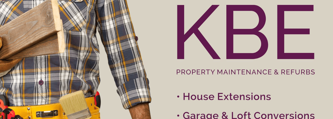 Main header - "KBE Property Maintenance and Refurbs"