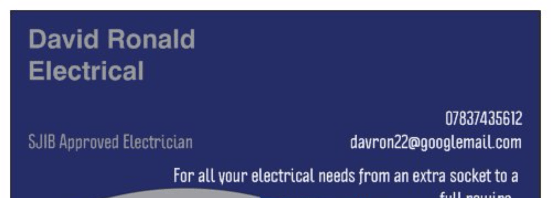 Main header - "David Ronald Electrical"