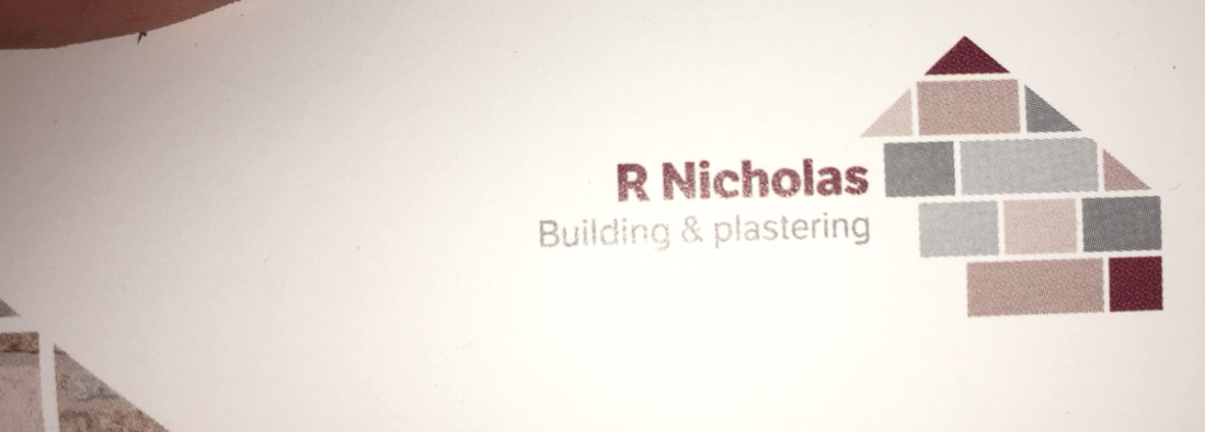 Main header - "RC Nicholas Building & Plastering"