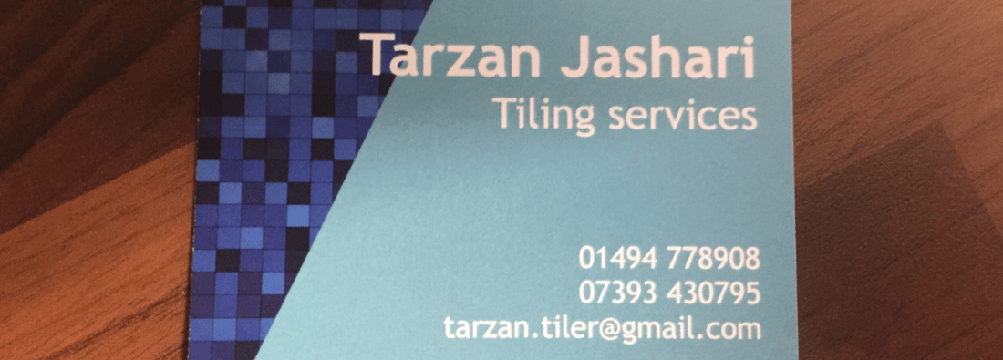 Main header - "Tarzan Jashari Tiling Services"