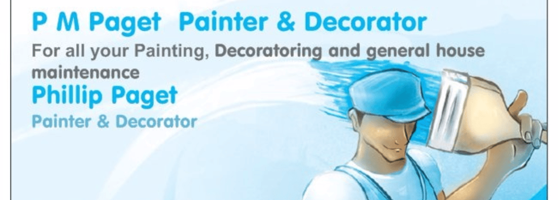 Main header - "P M Paget Painter & Decorator"