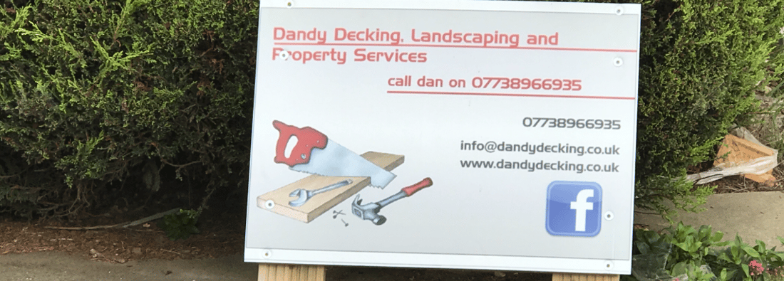 Main header - "Dandy Decking and Landscaping"