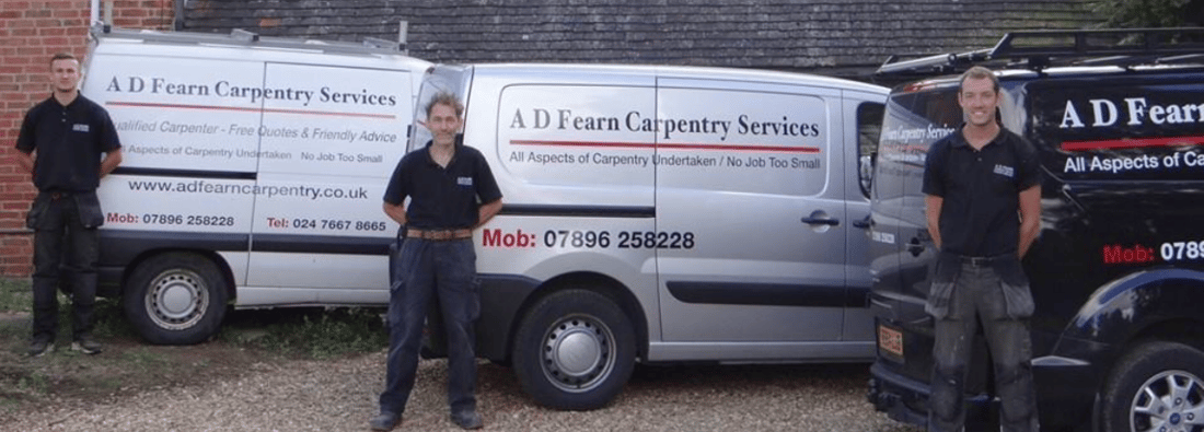 Main header - "A D Fearn Carpentry Services"