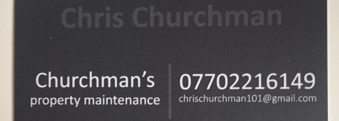 Main header - "Churchmans Property Mainetance"