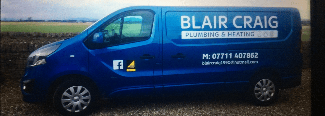 Main header - "blair craig plumbing and heating"
