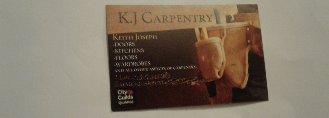 Main header - "KJ Carpentry"