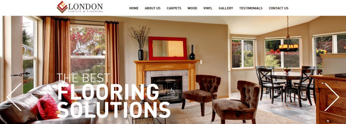 Main header - "LONDON CARPET & FLOORING SERVICES"