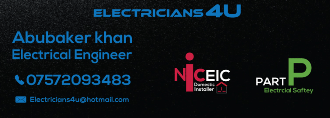 Main header - "ELECTRICIANS 4 U"