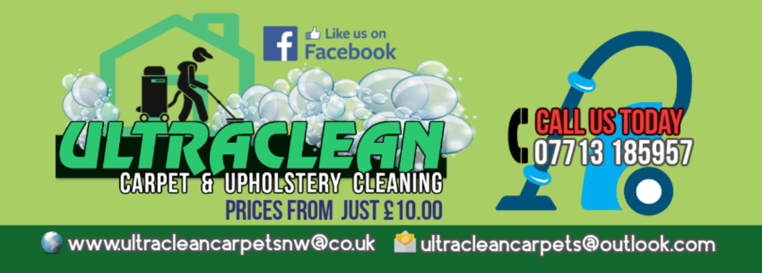 Main header - "Ultraclean Carpet and Upholstery Cleaning"