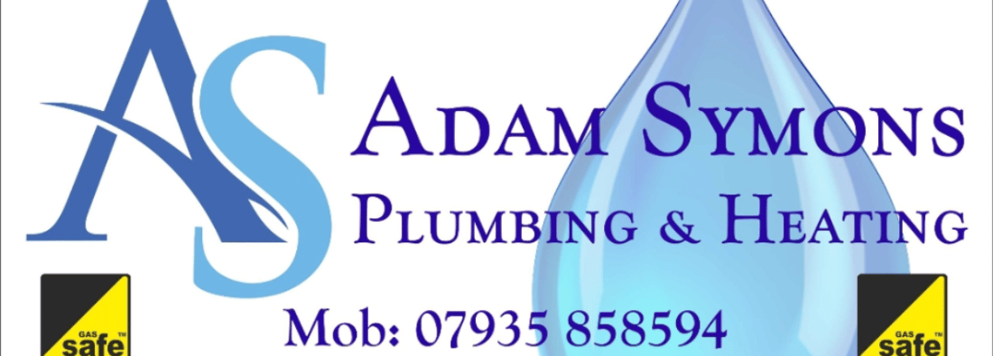 Main header - "Adam Symons plumbing & Heating"