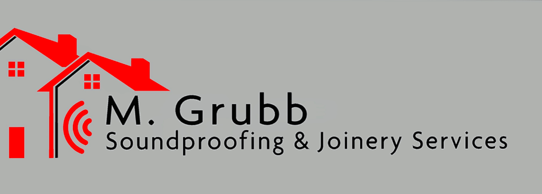 Main header - "M Grubb Soundproofing & Joinery Services"