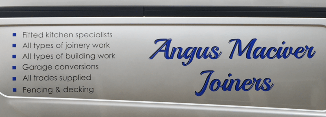 Main header - "ANGUS MACIVER JOINERY LTD"
